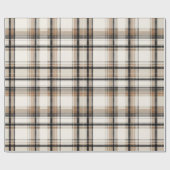 Papier Cadeau Elegant Monochrome Plaid Holiday (Plat)