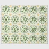 Papier Cadeau Élégant Monogram Business Logo Noël (Plat)