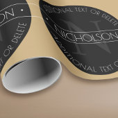 Papier Cadeau Élégant Monogramme Moderne Éditable Noir Blanc Or