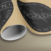 Papier Cadeau Élégant Monogramme Moderne Éditable Noir Blanc Or