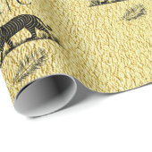 Papier Cadeau Élégant Monogramme noir Motif or (Coin rond)