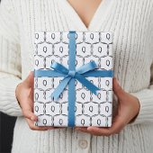 Papier Cadeau Élégant Monogramme personnalisé en noir et blanc