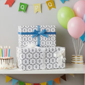 Papier Cadeau Élégant Monogramme personnalisé en noir et blanc