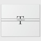 Papier Cadeau Élégant Monogramme Personnalisé Nom Personnalisé (Plat)
