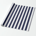 Papier Cadeau Elégant Motif à rayures bleu et blanc de la marine<br><div class="desc">Papier d'emballage bleu marine simple - parfait pour les mariages,  les douches nuptiales et les anniversaires.</div>