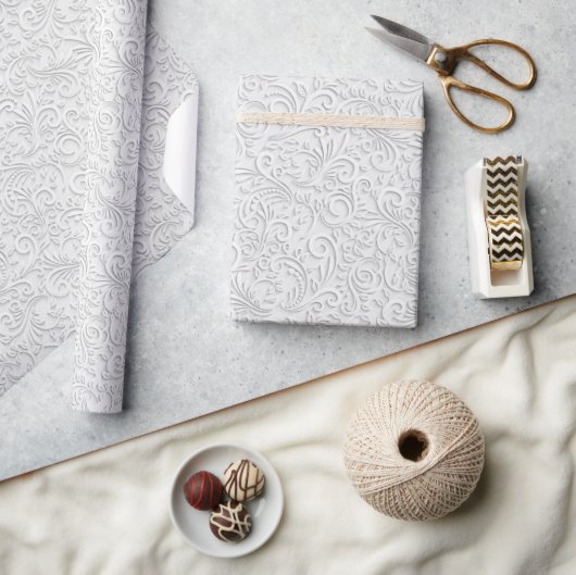 Papier Cadeau Élégant motif blanc (Artisanat)