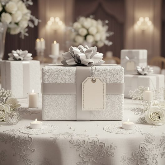 Papier Cadeau Élégant motif blanc