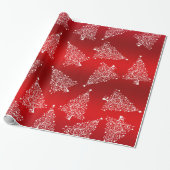 Papier Cadeau Élégant Motif blanc et rouge sapin de Noël (Déroulé)