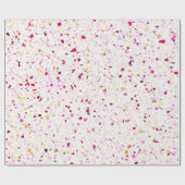 Papier Cadeau Élégant Motif blanc rouge pourpre rétro de Terrazz (Plat)