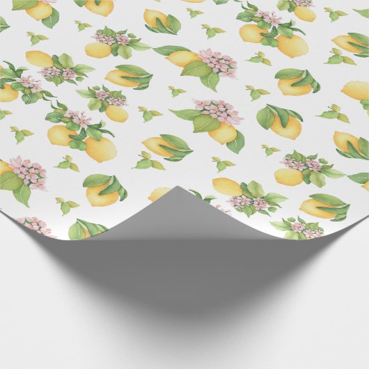 Papier Cadeau Élégant Motif d'aquarelle et citron vert (Coin)