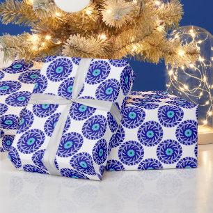 Papier Cadeau Elégant Motif d'art géométrique floral de l'oeil d