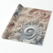 Papier Cadeau Élégant Motif de dentelle Pastel Gradient (Déroulé)