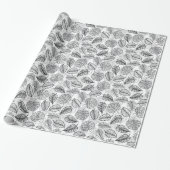 Papier Cadeau Élégant Motif de feuille tropicale (Déroulé)