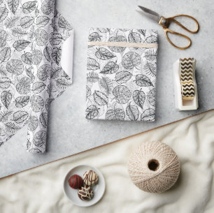 Papier Cadeau Élégant Motif de feuilles tropicales