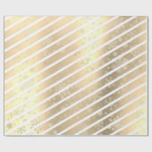 Papier Cadeau Élégant Motif de flocon de neige blanc or (Plat)