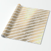 Papier Cadeau Élégant Motif de flocon de neige blanc or (Déroulé)