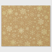Papier Cadeau Élégant Motif de flocon de neige de Noël Gold (Plat)