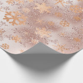 Papier Cadeau Élégant Motif de flocon de neige de Noël or en cui (Coin)