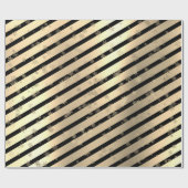 Papier Cadeau Élégant Motif de flocon de neige Noir Or (Plat)