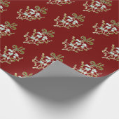 Papier Cadeau Élégant Motif de la Mistletoe de Noël en rouge (Coin)