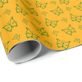 Papier Cadeau Élégant Motif de lierre vert (Coin rond)