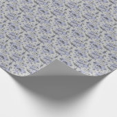 Papier Cadeau Élégant Motif de Noël bleu (Coin)