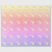 Papier Cadeau Élégant Motif de Noël du Père Noël Gold (Plat)