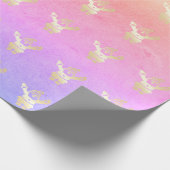 Papier Cadeau Élégant Motif de Noël du Père Noël Gold (Coin)