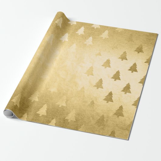 Papier Cadeau Élégant motif de Noël en or simple et moderne (Déroulé)