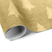Papier Cadeau Élégant motif de Noël en or simple et moderne (Coin rond)