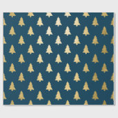 Papier Cadeau Élégant motif de Noël en or simple moderne (Plat)