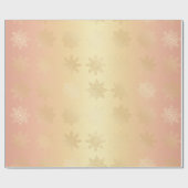 Papier Cadeau Élégant Motif de Noël Gold & Copper Snowflake (Plat)