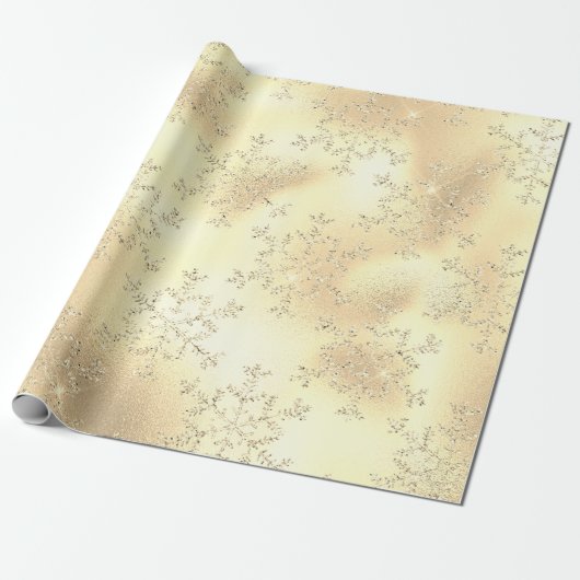 Papier Cadeau Élégant Motif de Noël Gold moderne Snowflake (Déroulé)