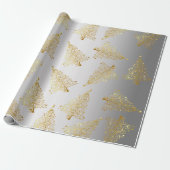 Papier Cadeau Élégant Motif de Noël Gold & Silver (Déroulé)