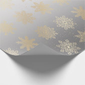 Papier Cadeau Élégant Motif de Noël Gold & Silver Snowflake (Coin)