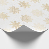 Papier Cadeau Élégant Motif de Noël Gold & White Snowflake (Coin)