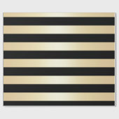 Papier Cadeau Élégant Motif de Noël noir et or (Plat)