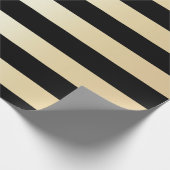 Papier Cadeau Élégant Motif de Noël noir et or (Coin)