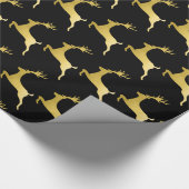 Papier Cadeau Élégant Motif de Noël noir Gold (Coin)
