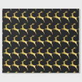 Papier Cadeau Élégant Motif de Noël noir Gold (Plat)