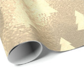 Papier Cadeau Élégant motif de Noël or moderne (Coin rond)