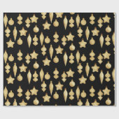 Papier Cadeau Élégant Motif de Noël Or moderne (Plat)