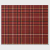 Papier Cadeau Élégant Motif de Noël Red Gold Plaid (Plat)