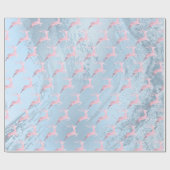 Papier Cadeau Élégant motif de rennes de Noël en or rose (Plat)