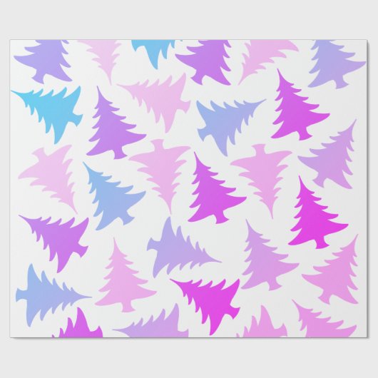 Papier Cadeau Élégant motif de sapin de Noël (Plat)