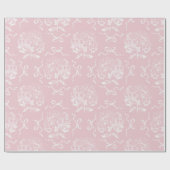 Papier Cadeau Élégant Motif de table de plongée Preppy rose Hydr (Plat)