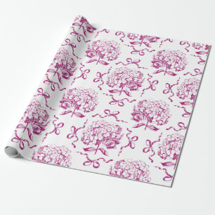 Papier Cadeau Élégant Motif de table de plongée Preppy rose Hydr