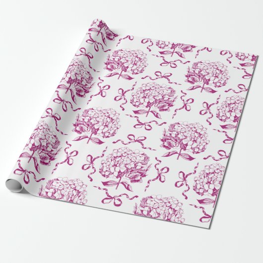 Papier Cadeau Élégant Motif de table de plongée Preppy rose Hydr (Déroulé)