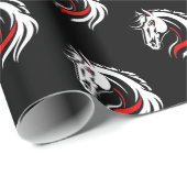 Papier Cadeau Élégant Motif de tête de cheval (Coin rond)