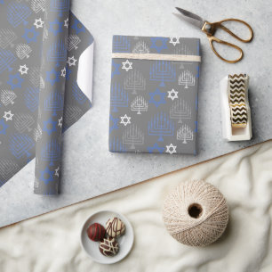 Papier Cadeau Élégant Motif de vacances Hanoukka